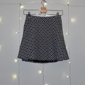 Joe B Black & White Geometric Skater Skirt
